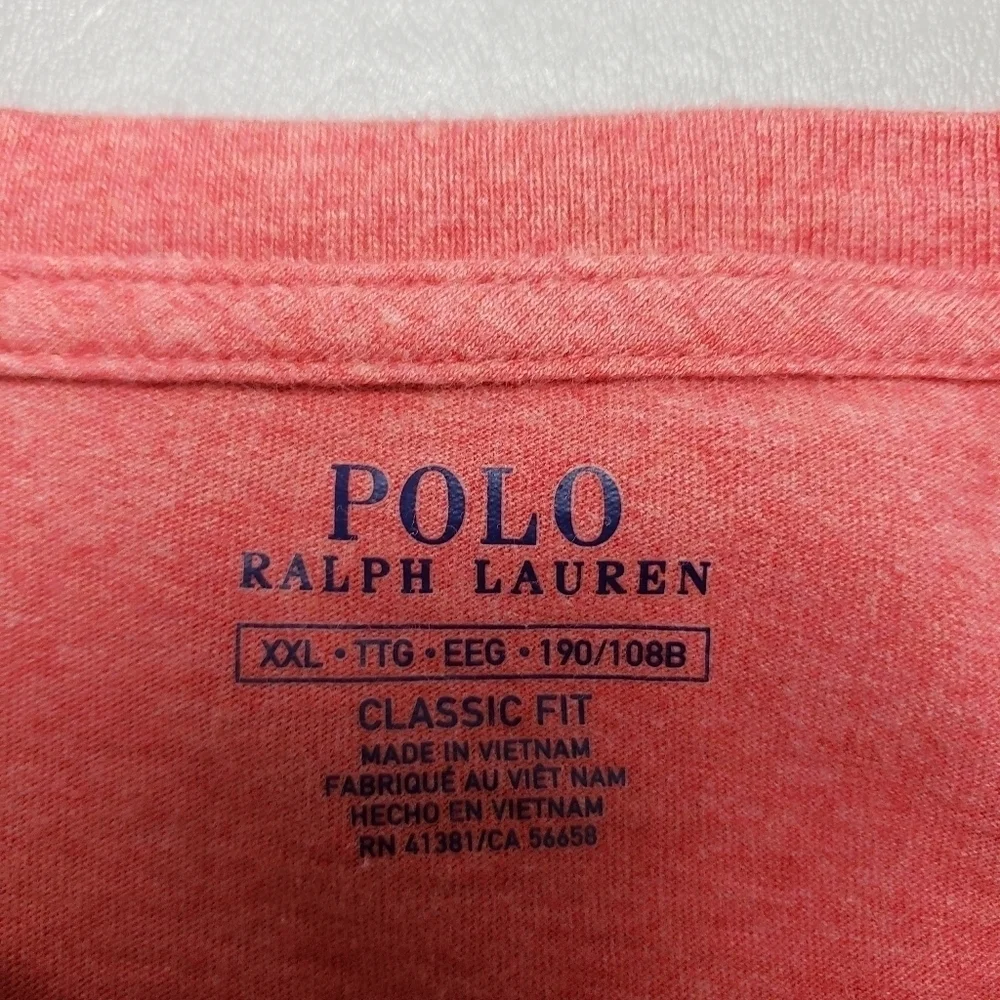 Polo Ralph Lauren classic fit mens pink short sleeve tshirt size XXL